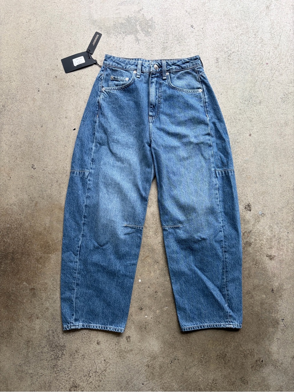rag & bone Blue High-Waist Wide Leg Jeans